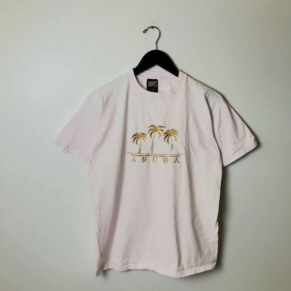 90s Vintage Aruba Destination T Shirt Adult White Small S Tee - Picture 11 of 14